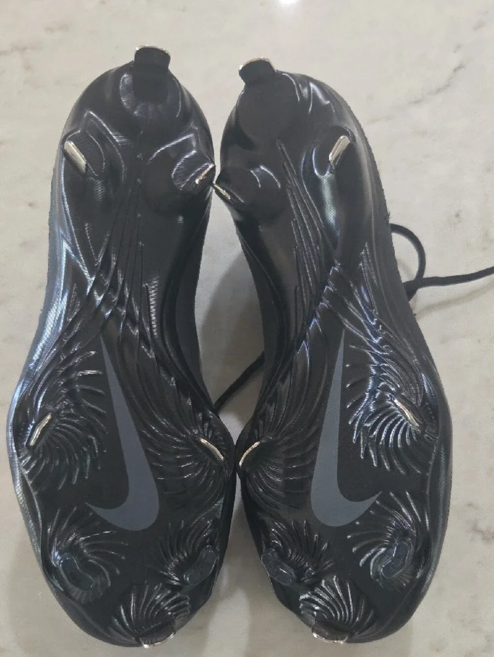 Nike Kids Black Sneakers with Orange-Yellow Swoosh